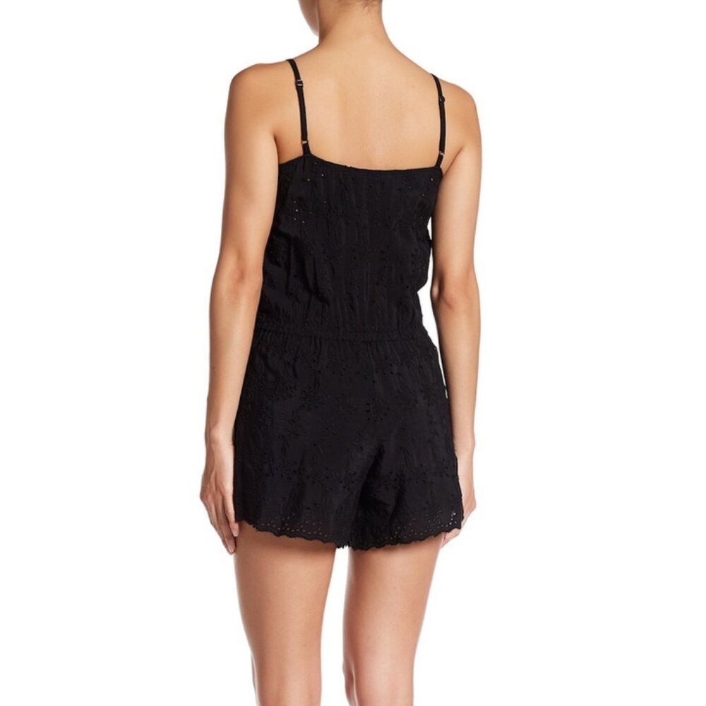Gypsy 05 Eyelet Embroidered Black Romper - Picture 2 of 3
